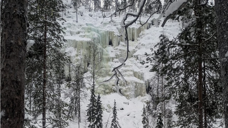 Frozen waterfall