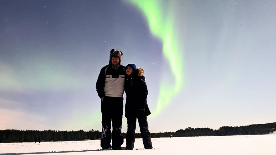 Northern lights posing